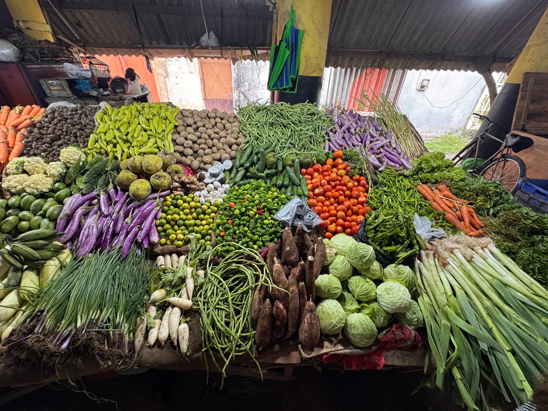 Vegetable-led bowl with fresh herbs prepared during a Sri Lanka retreat