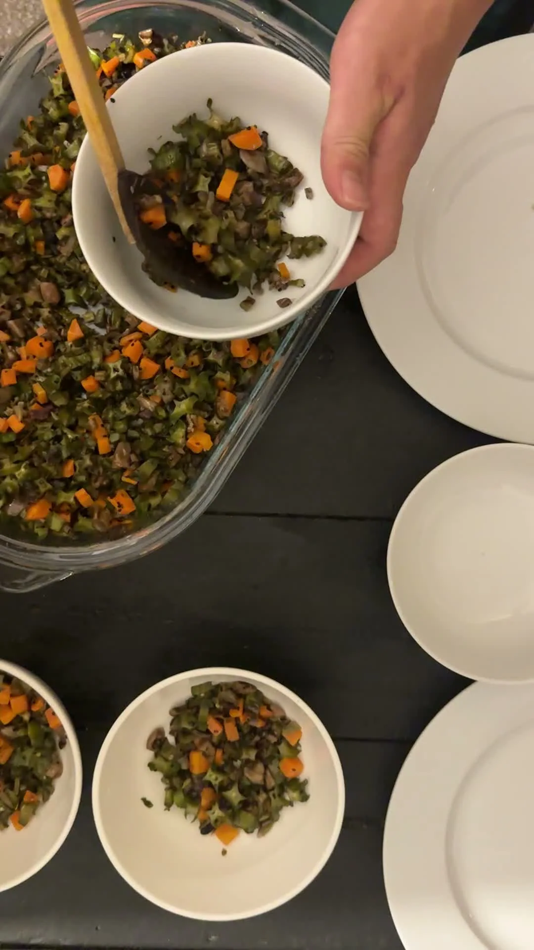 Chopped seasonal vegetables prepared as a light retreat course
